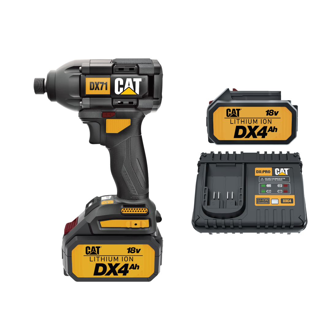 Cat® DX712B4K 18V Brushless Impact Driver - 215Nm, 3 Speed Kit
