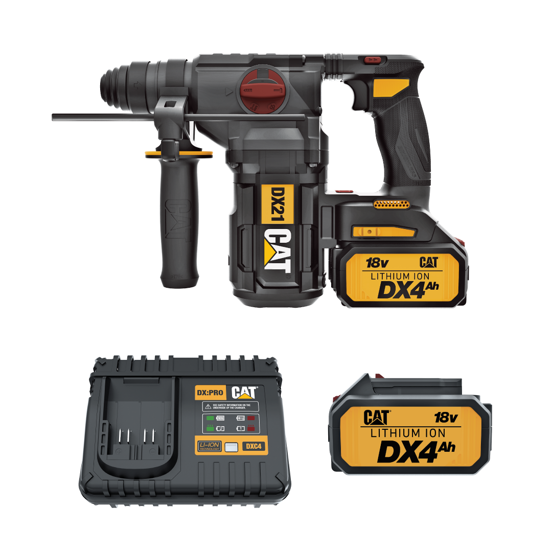 Cat® DX212B4K 18V Brushless Rotary Hammer Drill Kit