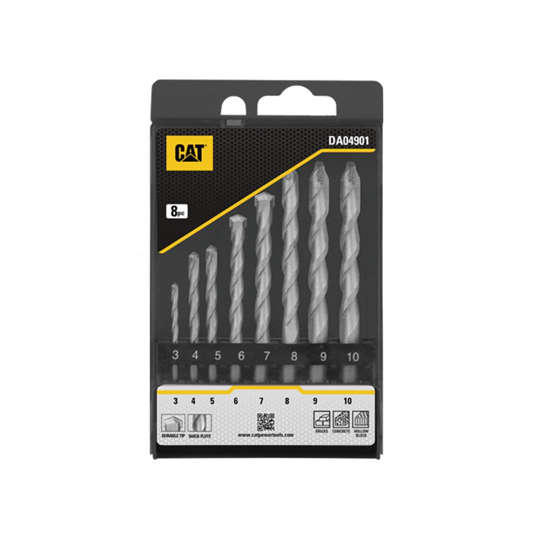 Cat® CDA04901 Hard Surface 8pce Masonry Drill Set
